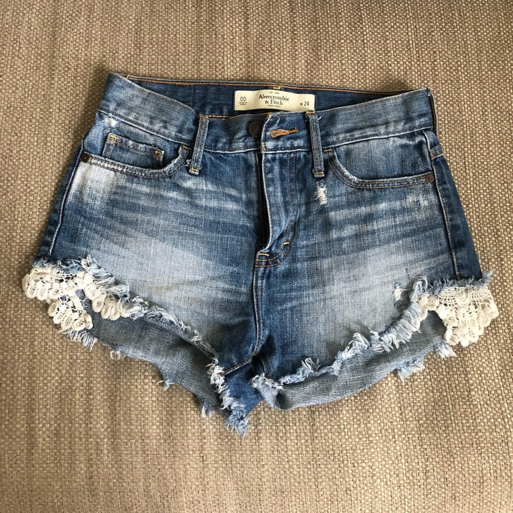 Abercrombie and Fitch High Rise Denim Short